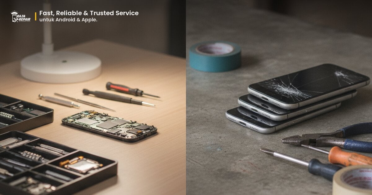 Perbedaan Layanan Perbaikan HP: Raja Repair vs. Toko Biasa